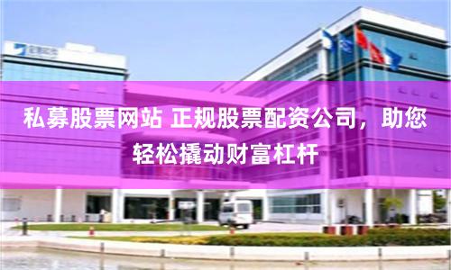 私募股票网站 正规股票配资公司，助您轻松撬动财富杠杆