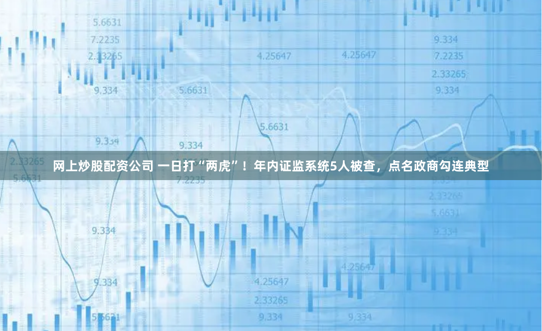 网上炒股配资公司 一日打“两虎”！年内证监系统5人被查，点名政商勾连典型
