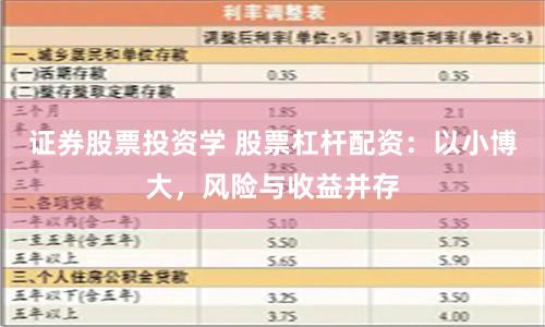 证券股票投资学 股票杠杆配资：以小博大，风险与收益并存